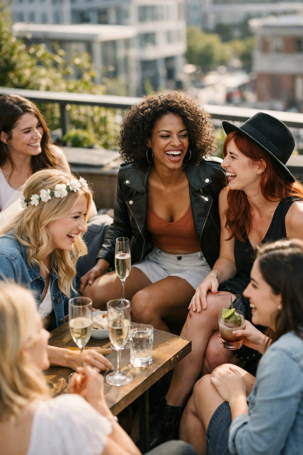 Frauen gehen entspannt beim JGA Fotoshooting